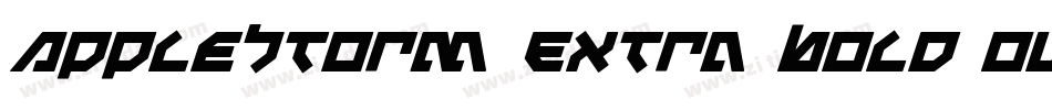 AppleStorm Extra Bold Outline Italic字体转换